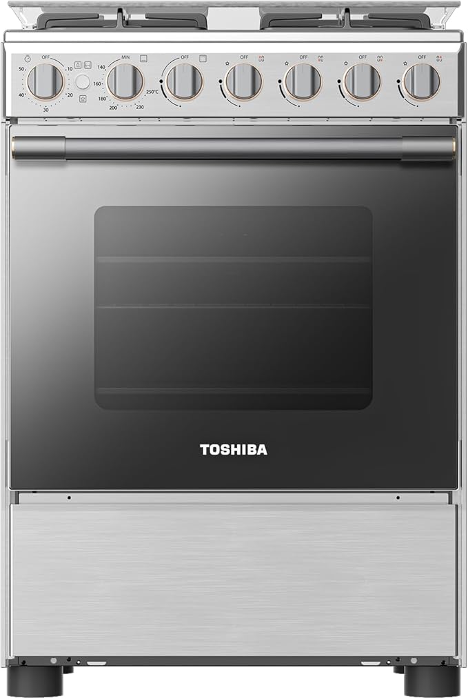 Toshiba 4 Burner Gas Cooking Range 60x60, Stainless Steel RB2-60G4GE(MR) | Kitchen Appliance