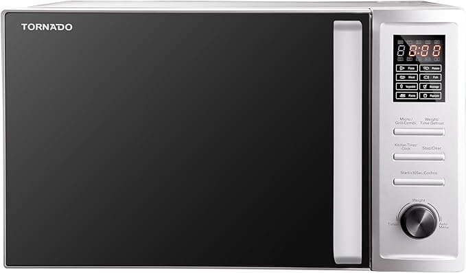 Tornado Microwave Grill 36 Liter 1000 Watt 8 Menus Silver MOM-C36BBE-S