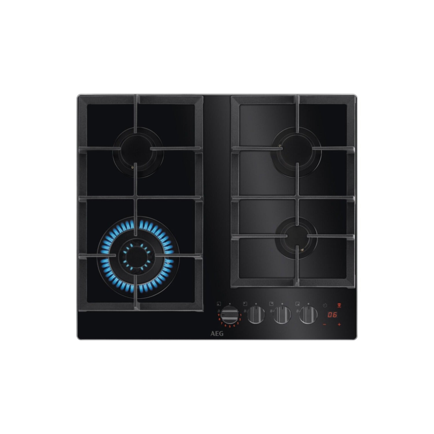AEG Built-in Gas 4 Hob, 60cm, Black Glass HKB64451NB | Kitchen Appliance AEG Built-in Gas 4 Hob, 60cm, Black Glass HKB64451NB | Kitchen Appliance