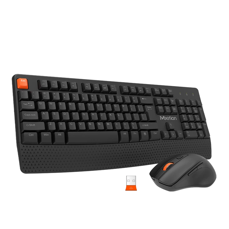 Meetion 2.4G Wireless Ergonomic Keyboard Mouse Combo - Black MT-C4130 | Computer Accessories Meetion 2.4G Wireless Ergonomic Keyboard Mouse Combo - Black MT-C4130 | Computer Accessories