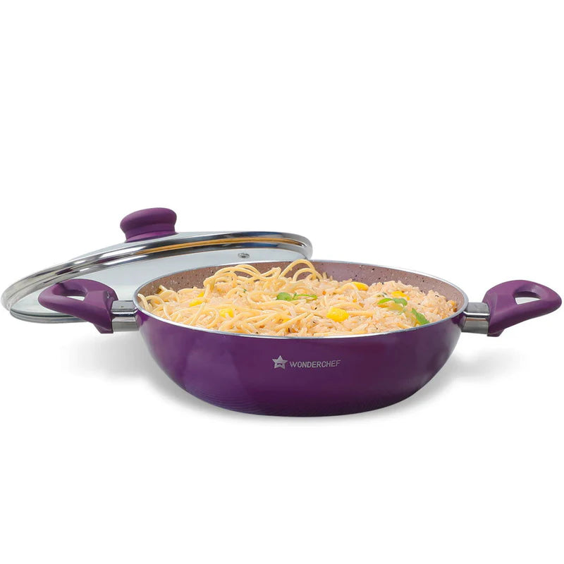 Wonderchef Royal Velvet 24cm Wok With Lid 63152112 | Kitchen Appliance Wonderchef Royal Velvet 24cm Wok With Lid 63152112 | Kitchen Appliance