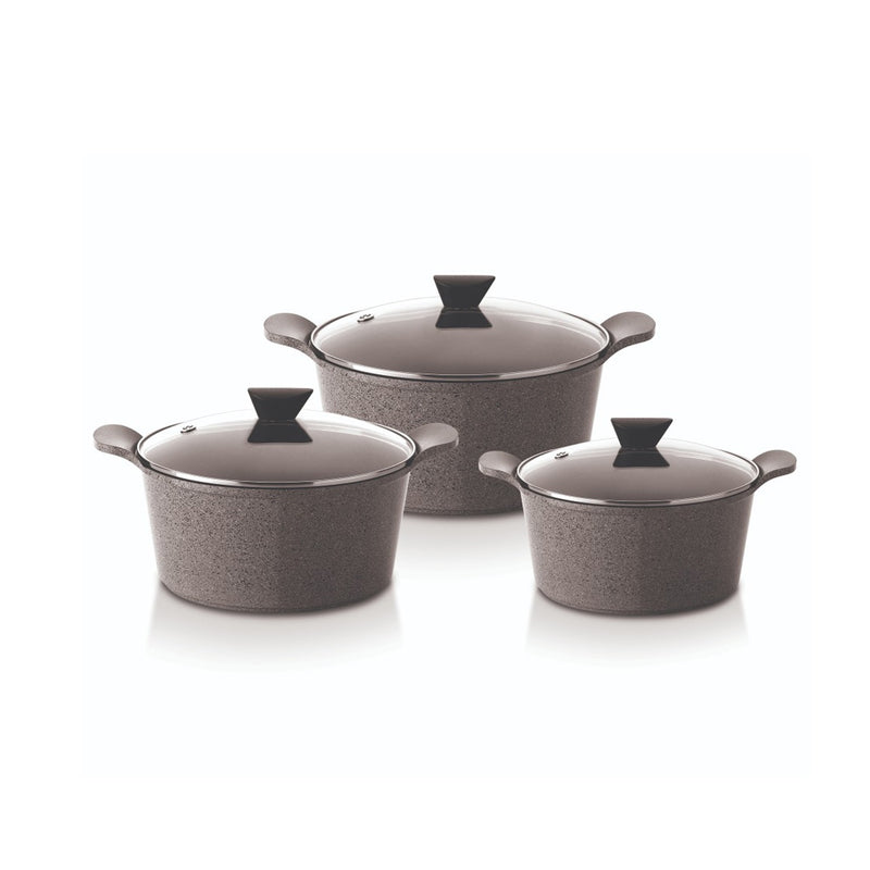 Neoflam Venn 6 Pcs Set Casseroles 24 + 26 + 28cm Grey TNE018
