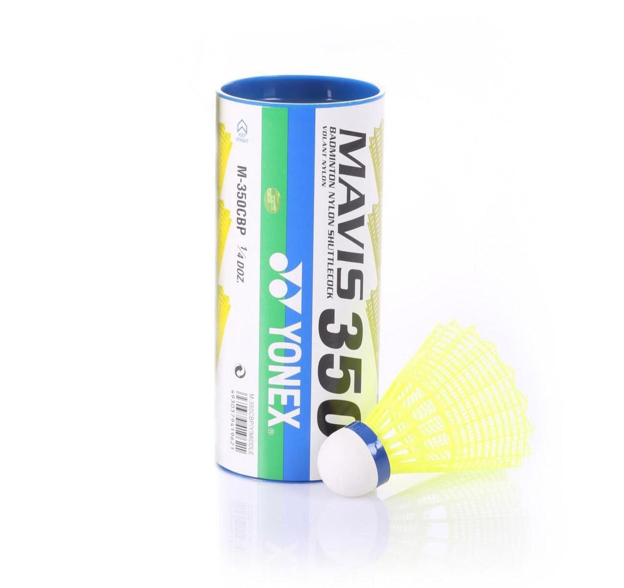 Yonex Mavis 350 - Yellow With Blue Cap (Pack of 3) | Indoor Sports Yonex Mavis 350 - Yellow With Blue Cap (Pack of 3) | Indoor Sports