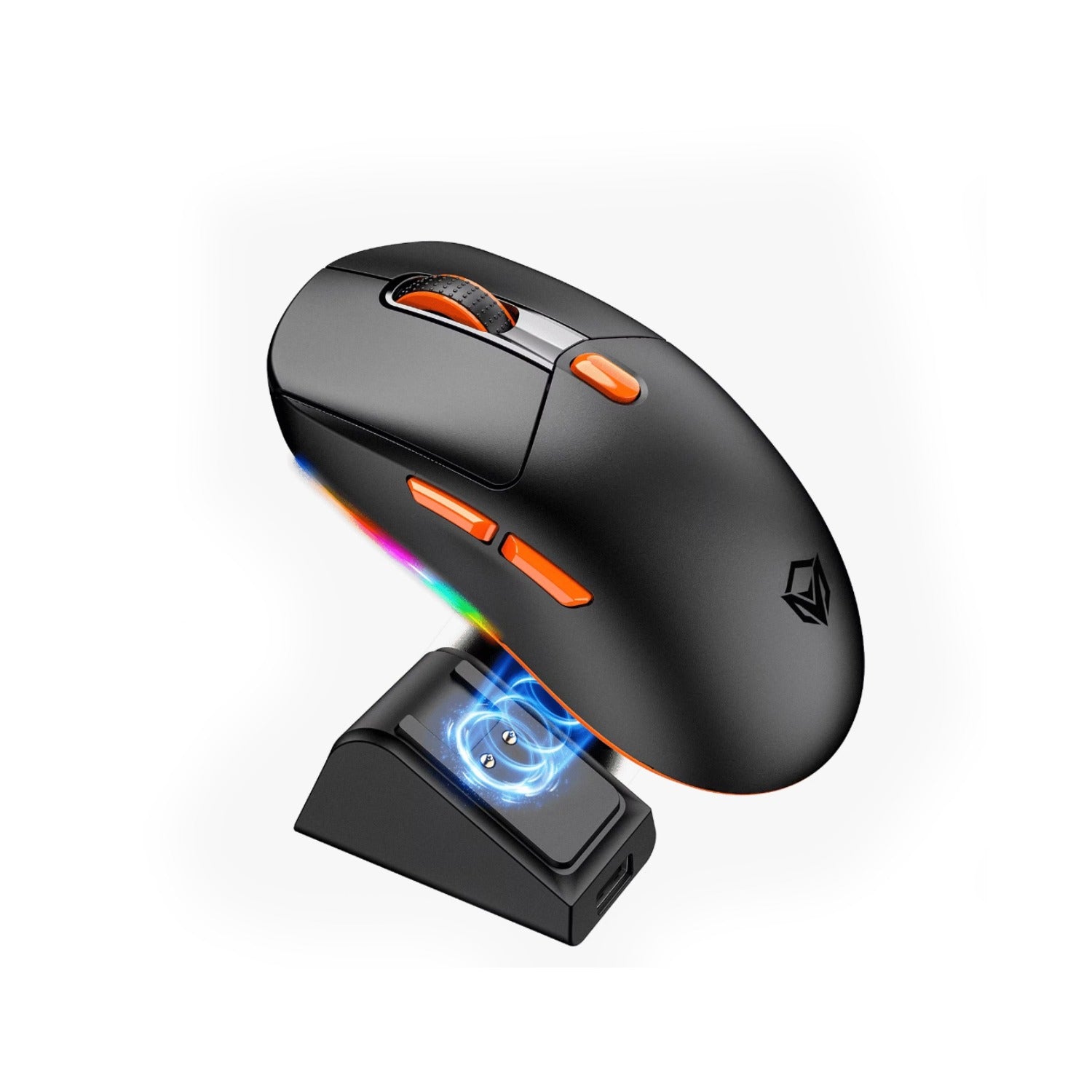 Meetion GW38 Wireless Tri-Mode Mouse with Magnetic Charging Dock (2.4G Wireless, Bluetooth, And Wired) Black MT-GW38 | Computer Accessories