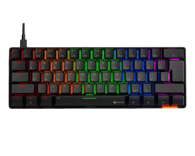 Meetion Mechanical Keyboard Rainbow With Type C Mini MT-MK005 | Games Meetion Mechanical Keyboard Rainbow With Type C Mini MT-MK005 | Games