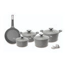 Neoflam 11 Pcs Die-Cast Pote A Set (Casseroles 20+22+24+26cm) + Frypan 26cm + Silicone Grips 2 Pcs Grey Marble TNE006