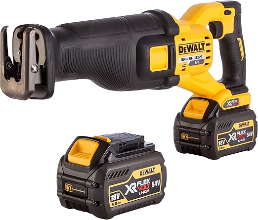 Dewalt 54V Reciprocating Saw 2 Battery 6.0 Ah + Charger + Kit Box DCS388T2-GB