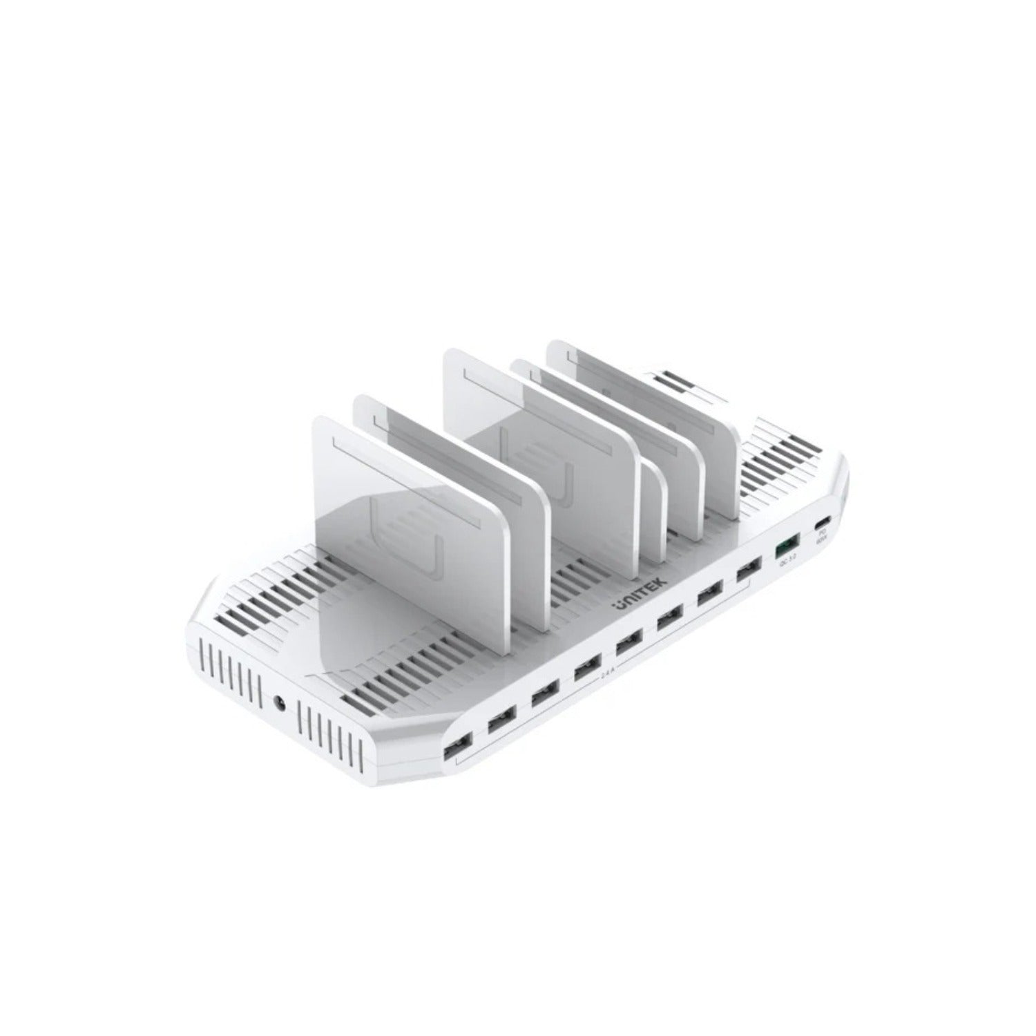 Unitek 160W 10-Port Charging Station with QC3.0 & 60W USB-C PD Port Y-2190 | Power Adapter & Charger Accessories Unitek 160W 10-Port Charging Station with QC3.0 & 60W USB-C PD Port Y-2190 | Power Adapter & Charger Accessories