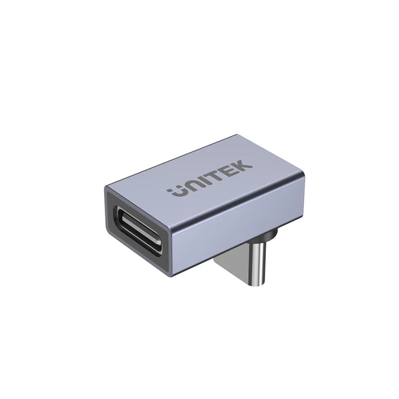 Unitek Type C 90° Right Angle USB4 Male to Female Adapter (40Gbps/ PD 240W/ 8K 60Hz) A1039GY01 | CABLES & ADAPTERS Unitek Type C 90° Right Angle USB4 Male to Female Adapter (40Gbps/ PD 240W/ 8K 60Hz) A1039GY01 | CABLES & ADAPTERS