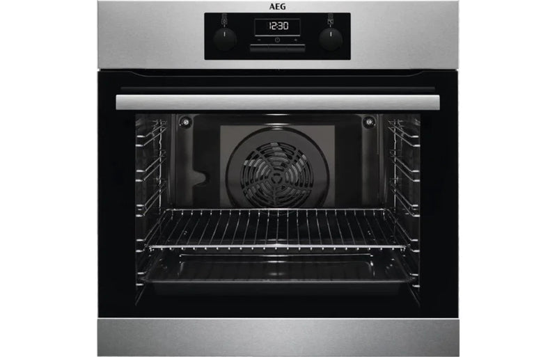 AEG Built-in MaxiKlasse Multifunction Oven  ,A Class, LCD Display, St. Steel, Retractable Knobs, 74 ltrs capacity, Dim: H594 x W594 x D567 mm BEB231011M