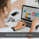 Unitek 8-in-1 USB-C 5Gbps Hub with PD (2-Port USB3.0 + HDMI + VGA + SD + Audio + Gigabit Ethernet + USB-C PD100W/Data), Space Grey D1019B