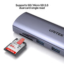Unitek 9-in-1 USB-C 5Gbps Hub (3*USB-A 5Gbps + SD/Micro SD + Gigabit Ethernet + VGA + HDMI 4K + PD 100W), Space Grey D1113A