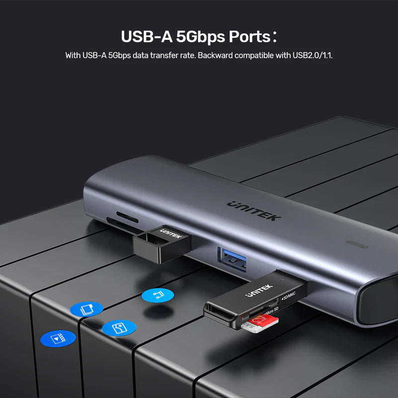 Unitek 9-in-1 USB-C 5Gbps Hub (3*USB-A 5Gbps + SD/Micro SD + Gigabit Ethernet + VGA + HDMI 4K + PD 100W), Space Grey D1113A | Power Adapter & Charger Accessories Unitek 9-in-1 USB-C 5Gbps Hub (3*USB-A 5Gbps + SD/Micro SD + Gigabit Ethernet + VGA + HDMI 4K + PD 100W), Space Grey D1113A | Power Adapter & Charger Accessories