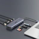 Unitek 9-in-1 USB-C 5Gbps Hub (3*USB-A 5Gbps + SD/Micro SD + Gigabit Ethernet + VGA + HDMI 4K + PD 100W), Space Grey D1113A