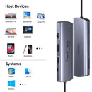 Unitek 9-in-1 USB-C 5Gbps Hub (3*USB-A 5Gbps + SD/Micro SD + Gigabit Ethernet + VGA + HDMI 4K + PD 100W), Space Grey D1113A