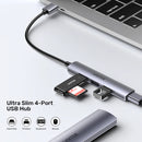 Unitek 4-in-1 USB-A 5Gbps Hub (USB3.0 + 3*USB2.0), Space Gray H1208A