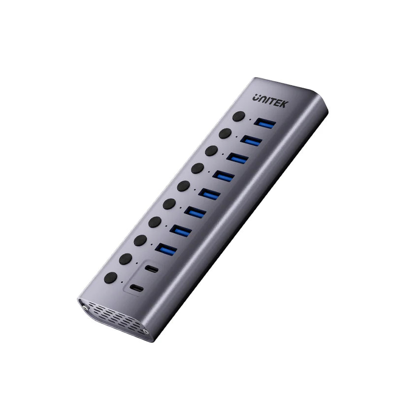 Unitek 10-in-1 USB-C 5Gbps Hub with Power Switch (8*USB-A 5Gbps + 2*USB-C 5Gbps), 12V Power Adapter, with 2-in-1 USB-C/USB-A Cable, With BC1.2 Charging Function H1315B01-UK | Power Adapter & Charger Accessories Unitek 10-in-1 USB-C 5Gbps Hub with Power Switch (8*USB-A 5Gbps + 2*USB-C 5Gbps), 12V Power Adapter, with 2-in-1 USB-C/USB-A Cable, With BC1.2 Charging Function H1315B01-UK | Power Adapter & Charger Accessories