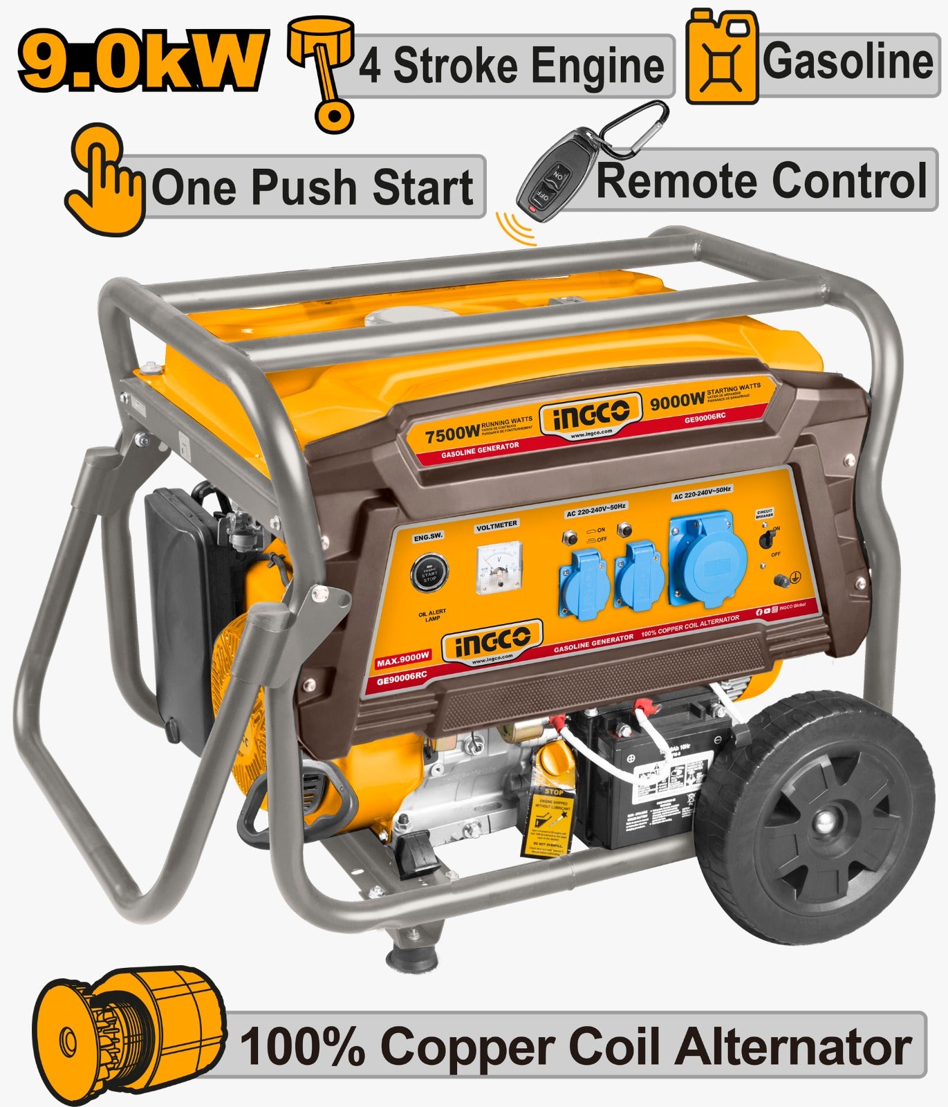 INGCO Gasoline Generator 9KW GE90006RC | Generator INGCO Gasoline Generator 9KW GE90006RC | Generator