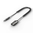 Vention USB Car Bluetooth 5.4 Audio Receiver with Coiled Cable 1.5M Gray Zinc Alloy NAIHG