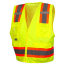 Pyramex Type R Class 2 Two-Tone Surveyor Safety Vest with Clear Pocket - Yellow/Lime RVZ2410CP