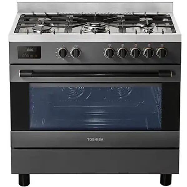 Toshiba 5 Burner Gas Cooker 90cm Charchol Grey RQ1-90MG5GE(GR)