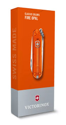 Victorinox Classic SD Transparent - 7 Function Multitool with a Pair of Scissors, Fire Opal 0.6223.T82G