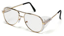 Pyramex Pathfinder Gold Metal Frame/Clear Lens Safety Glasses SG310A