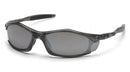 Pyramex Solara Safety Glasses Silver Mirror Lens and Trans Gray Frame STG4370D