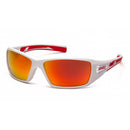 Pyramex Safety White/Red Frame/Sky Red Mirror Lens Safety Glasses SWR10455D