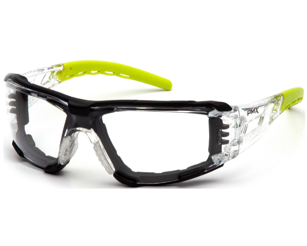 Pyramex  Fyxate Safety Glasses - Black Foam Lined Frame - Clear H2MAX Anti-Fog Lens SBL10210STMFP
