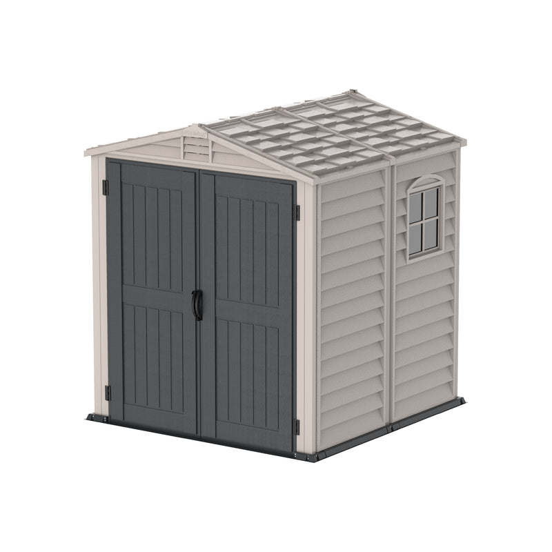 StoreMate Plus 6x6ft Resin Garden Storage Shed Adobe & Anthracite