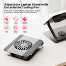 Unitek Adjustable Laptop Stand with Detachable Magnetic Cooling Fan, Adjustable Height and 360° Rotation OT1098AGY