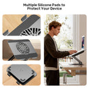 Unitek Adjustable Laptop Stand with Detachable Magnetic Cooling Fan, Adjustable Height and 360° Rotation OT1098AGY