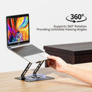 Unitek Adjustable Laptop Stand with Detachable Magnetic Cooling Fan, Adjustable Height and 360° Rotation OT1098AGY