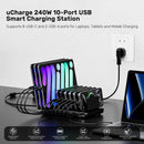 Unitek 240W 10-Port USB Charging Station (8 Type-C Port + 2 Type-A Port) P1230CBK01-UK