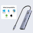 Unitek uHUB S7 Pro 7-in-1 USB-C 5Gbps Hub with Screen ON/OFF Switch (2*USB-A + USB-C+ SD/MicroSD + HDMI 4K 60Hz + PD 100W), Space Grey H1124AGY01