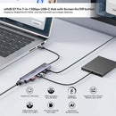 Unitek uHUB S7 Pro 7-in-1 USB-C 5Gbps Hub with Screen ON/OFF Switch (2*USB-A + USB-C+ SD/MicroSD + HDMI 4K 60Hz + PD 100W), Space Grey H1124AGY01