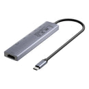 Unitek uHUB S7 Pro 7-in-1 USB-C 5Gbps Hub with Screen ON/OFF Switch (2*USB-A + USB-C+ SD/MicroSD + HDMI 4K 60Hz + PD 100W), Space Grey H1124AGY01