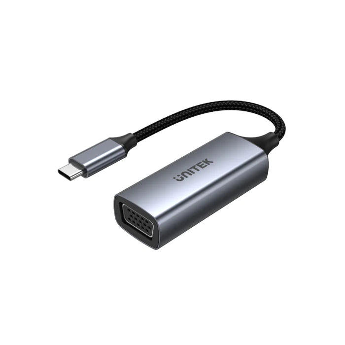 Unitek USB-C to VGA(1080P@60Hz) Adapter Cable, with Briad, Grey & Black V1413A