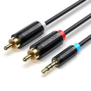 Vention 3.5MM Male to 2-Male RCA Cable Black