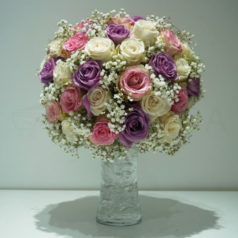 Vase of Mixed Roses