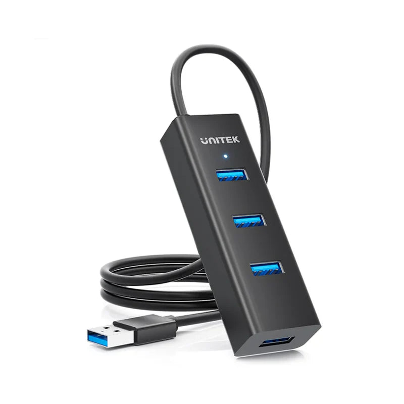 Unitek USB3.0 4-Port Hub with 1.2m Cable, Black Y-3089V | Power Adapter & Charger Accessories Unitek USB3.0 4-Port Hub with 1.2m Cable, Black Y-3089V | Power Adapter & Charger Accessories