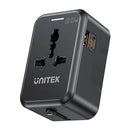 Unitek 20W Universal Travel Power Adapter (USB-C PD + USB-A QC3.0), with EU/UK/US/AU Plugs, Black P1120ABK