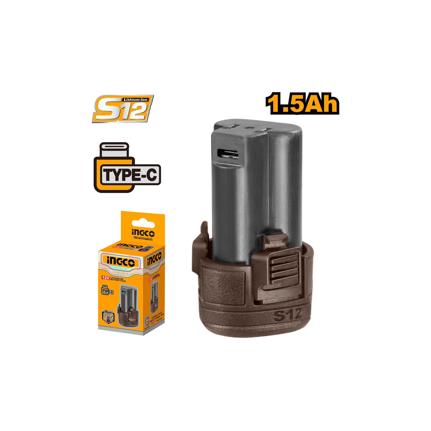 INGCO Lithium-ion 1.5Ah Battery Pack 12V FBLI12153 | Batteries, Chargers & Starter Kits
