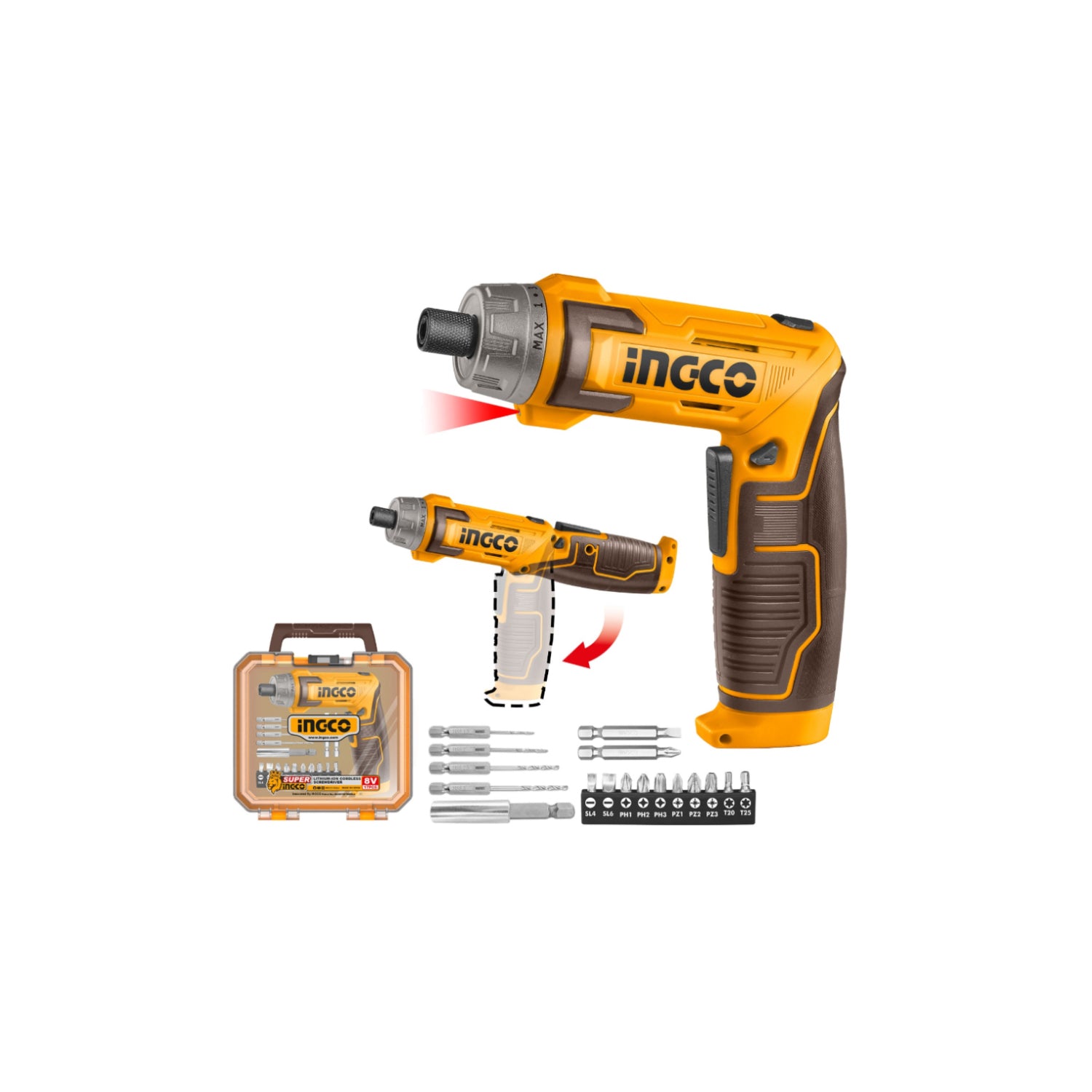 INGCO Cordless Screwdriver 8V CSDLI08025 | Power Tools
