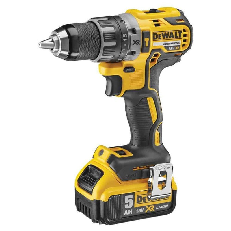 Dewalt 18V Brushless Drill Driver, 2 Battery 5.0Ah + Charger + Kit Box DCD791P2-GB
