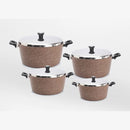 Saflon 8 Pcs Pot Ss Lid 0.6mm  30+26+22+18cm TSA096