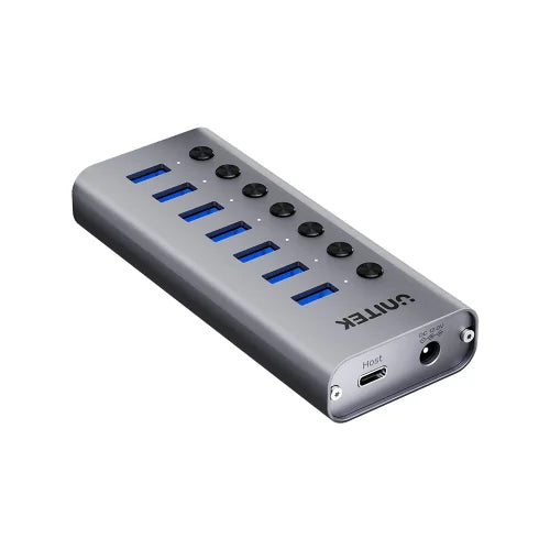 Unitek 7-in-1 USB-C 5Gbps Hub with Power Switch (7*USB-A 5Gbps), 12V Power Adapter, with 2-in-1 USB-C/USB-A Cable With BC1.2 Charging Function H1314A01-UK | Power Adapter & Charger Accessories Unitek 7-in-1 USB-C 5Gbps Hub with Power Switch (7*USB-A 5Gbps), 12V Power Adapter, with 2-in-1 USB-C/USB-A Cable With BC1.2 Charging Function H1314A01-UK | Power Adapter & Charger Accessories