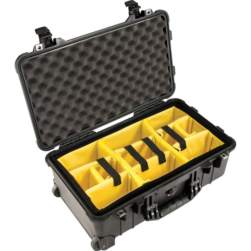 Pelican 1510 Carry On Case with Yellow and Black Divider Set (Black) 015100-0040-110