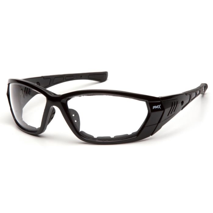 Pyramex Atrex  Safety Glasses - Foam Padded Black Frame - Clear Anti-Fog Lens SB10810DT
